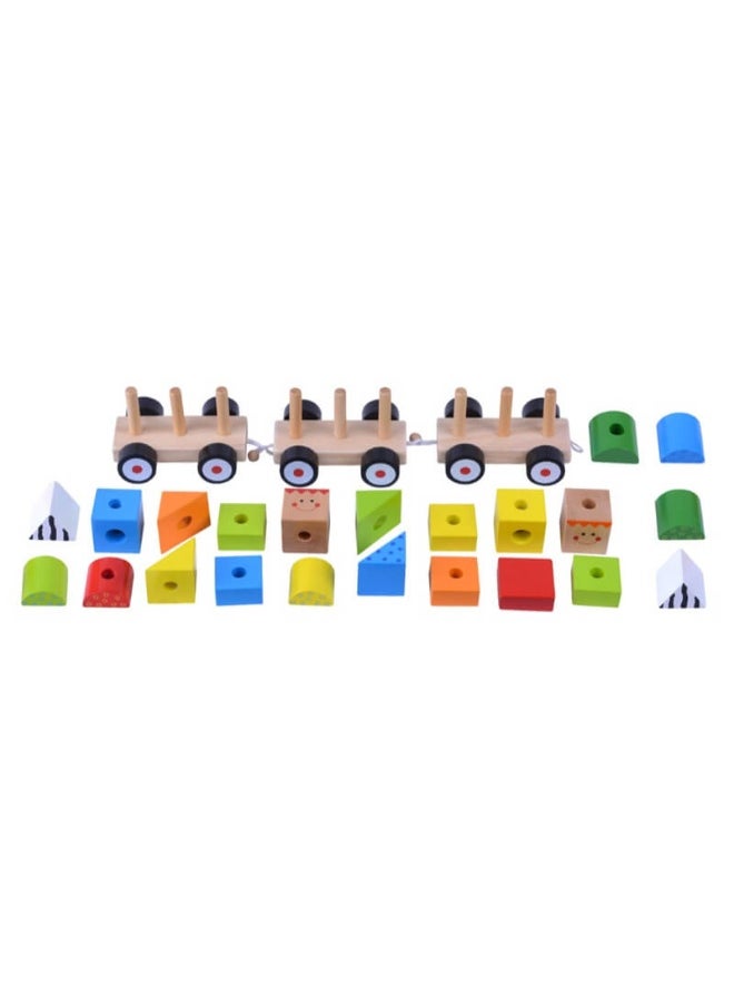 Wooden Stacking Train Puzzle (26 Pieces)