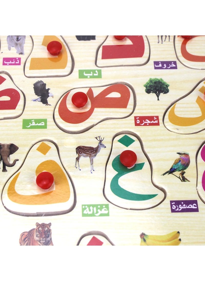 Arabic Alphabet Wooden Board Jigsaw Puzzle Letters Game Toy Islamic