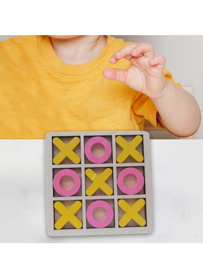 Wood Tic TAC Toe Game Set XO Table Toy Noughts and Crosses XO Chess Board Game