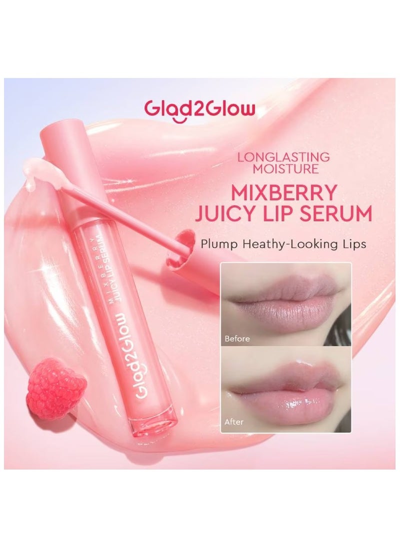 Glad2Glow Complete Set: AHA BHA PHA Intensive Peeling Solution Serum 50ml with Mixberry Juicy Lip Serum 5.5ml - For Glowing Skin, Brightening Dark Spots, and Acne Treatment