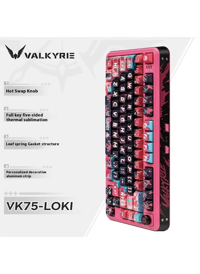 VALKYRIE VK75 Mechanical Keyboard Wireless Bluetooth Tri-Mode 2.4G USB RGB Backlit Hot Swap Laptop GamerPC Gaming Keyboard Gift