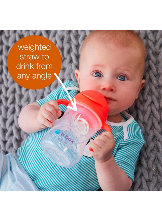 Sippy Cup With Weighted Straw (2-Pack). Drink From Any Angle, Leak Proof, Easy Grip. Bpa Free, Dishwasher Safe. For Babies 6M+ To Toddlers (Cobalt + Bubblegum, 8Oz)