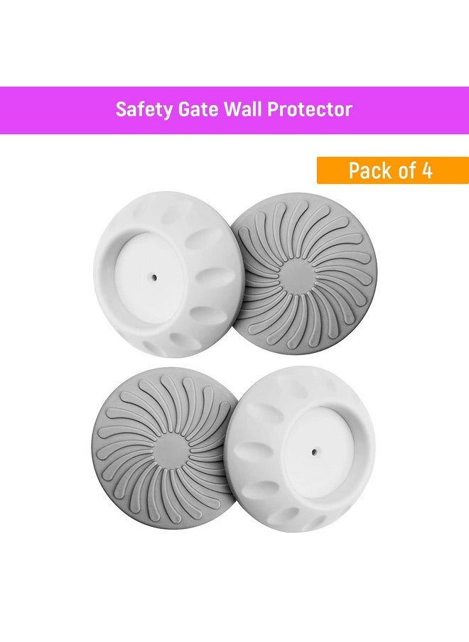 ® Wall Protector/Bumper Guards For Any Safety Gate, Stable & Non-Slip Safety Wall Pad Guard Wall Protector Pads For Baby Safety Gate, Pack Of 4, White