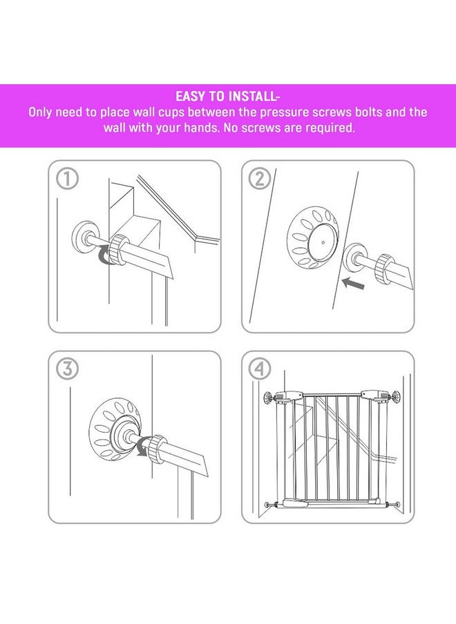 ® Wall Protector/Bumper Guards For Any Safety Gate, Stable & Non-Slip Safety Wall Pad Guard Wall Protector Pads For Baby Safety Gate, Pack Of 4, White