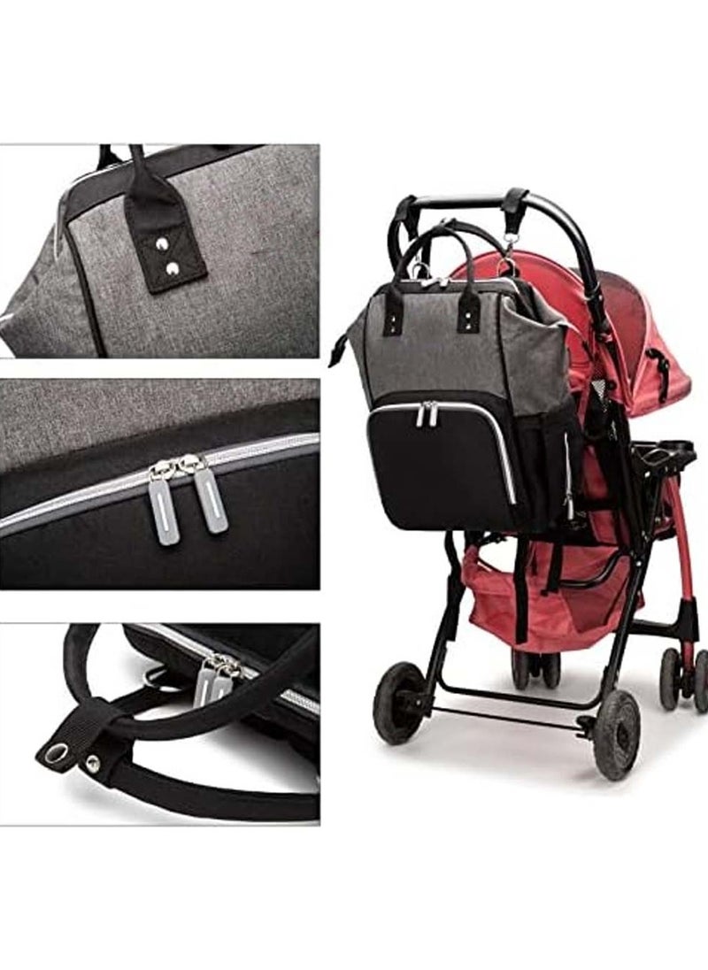 Modern Grey & Black Mums Baby Travel Bag Stylish and Functional