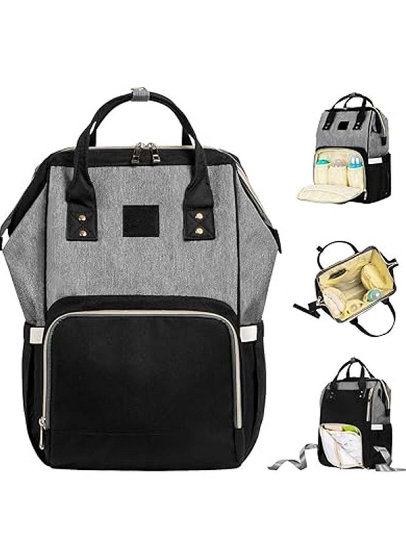 Modern Grey & Black Mums Baby Travel Bag Stylish and Functional