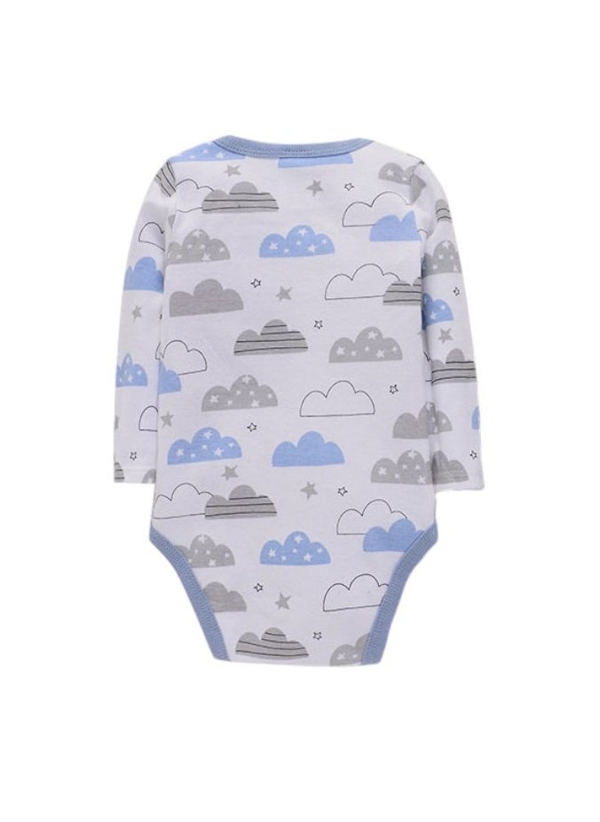 Bambimici Elephant Print Long Sleeve Bodysuit with Pyjama - Blue