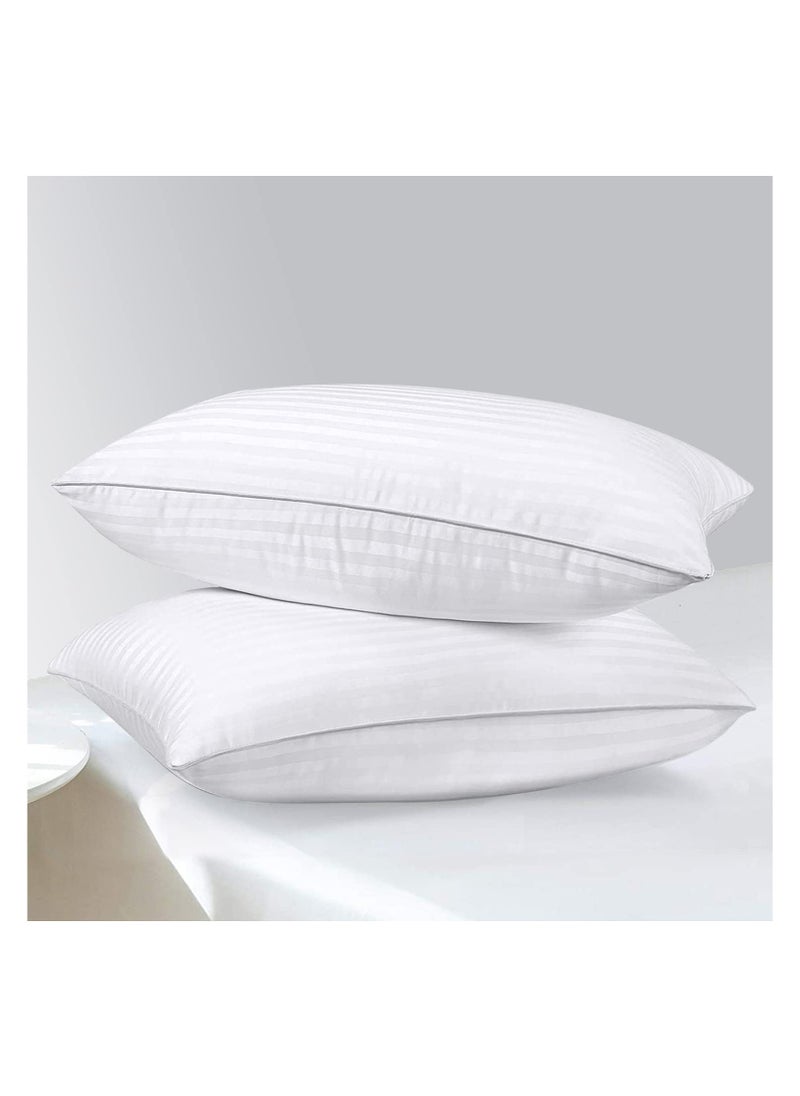 COMFY SET OF 2 STRIPE COTTON LUXURIOUS HOTEL PILLOW SET