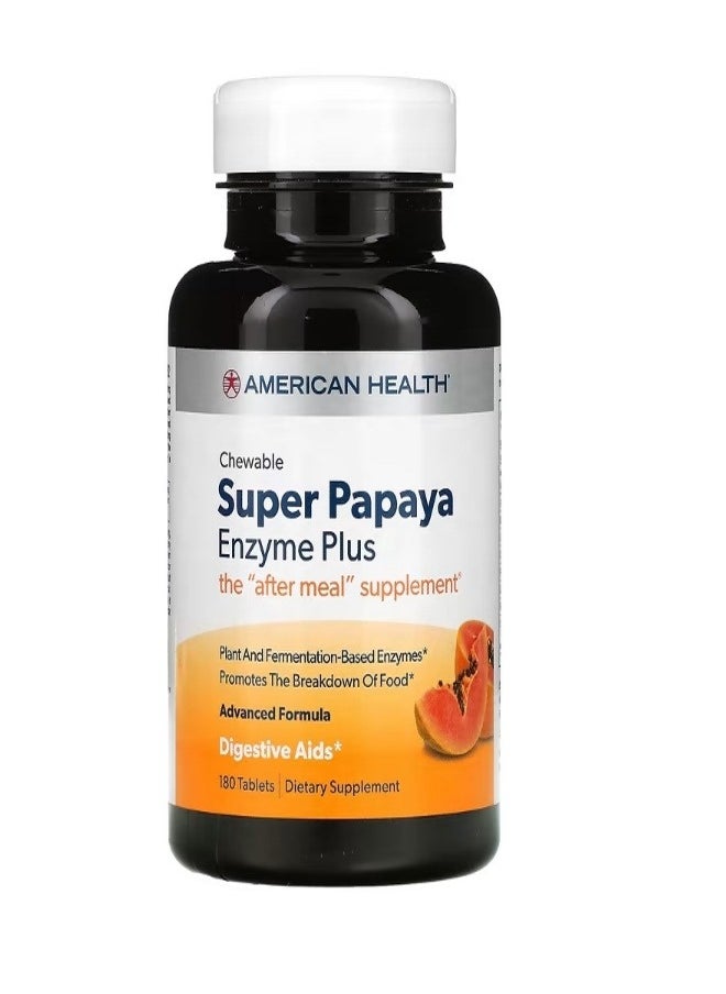 Super Papaya Enzyme Plus Chewable 180 Tablets