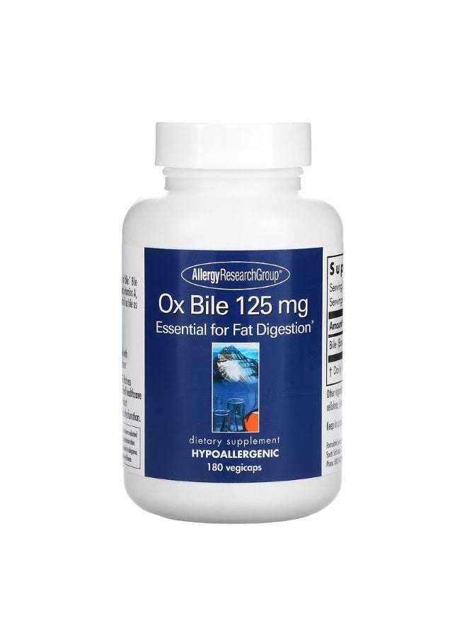 Ox Bile 125 mg 180 Vegicaps