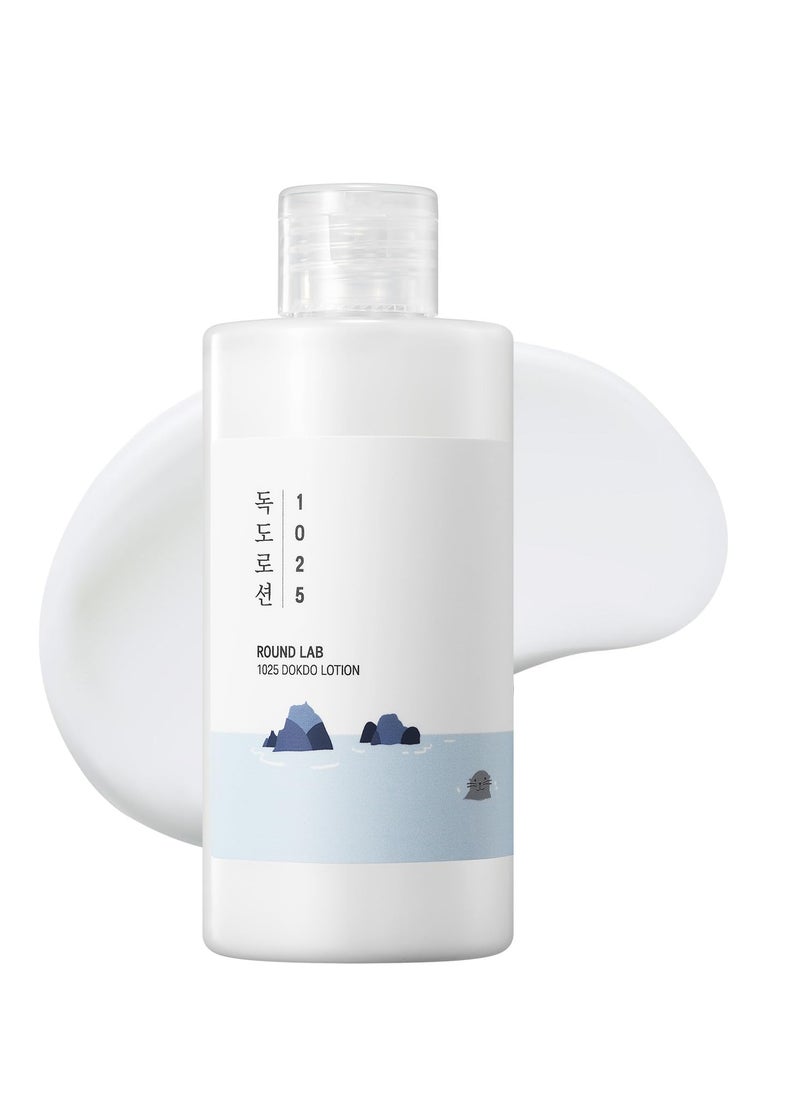 ROUND LAB 1025 Dokdo Lotion 6.76 Fl Oz, Intense Long-Lasting Hydration with Triple Hyaluronic Acid, Fluid Texture for Skin Barrier Protection, Face Moisturizer for Deep Moisture, Korean Skin Care