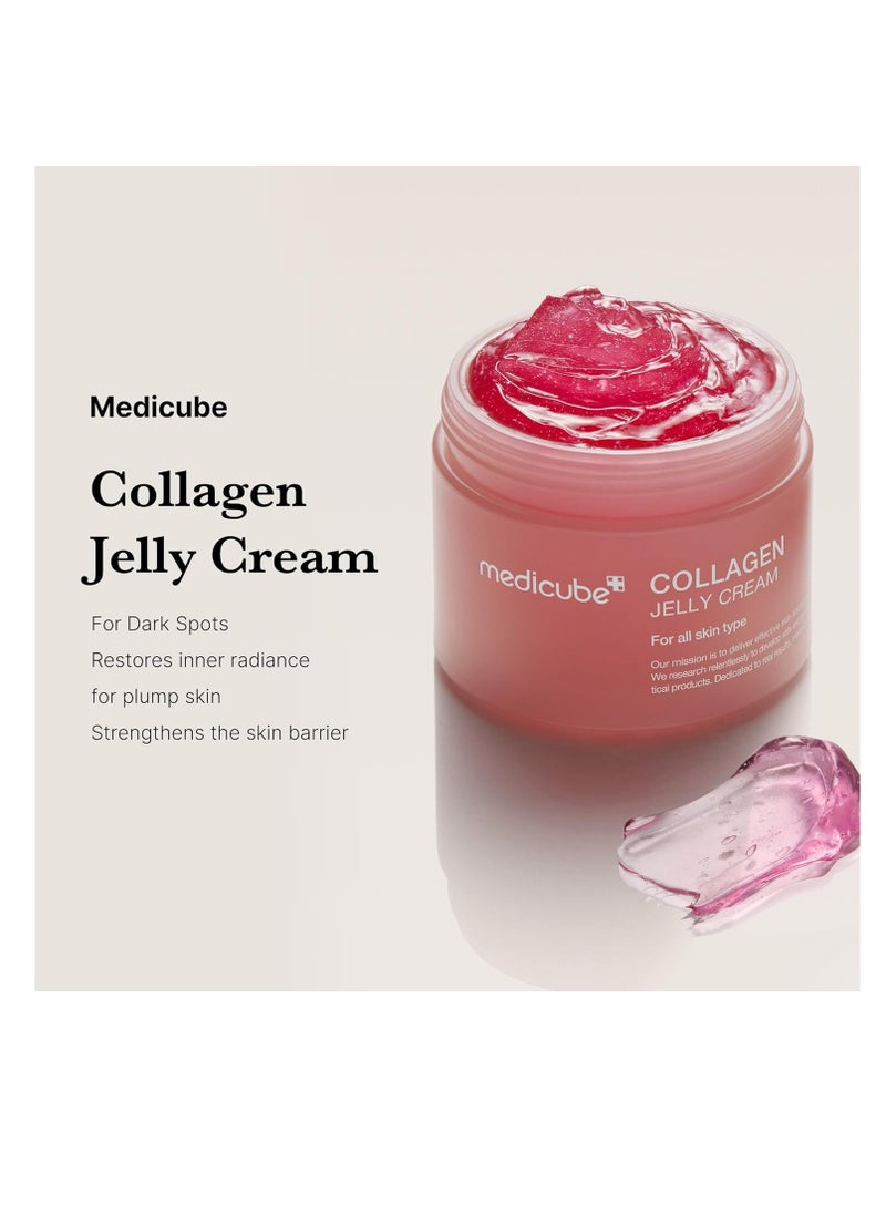 Medicube Collagen Jelly Cream-50ml with Niacinamide and Freeze-Dried Collagen improves uneven skin tone, boosts hydration, and 24-hour glow. No artificial colors. Korean skincare(1.69 fl. oz.)