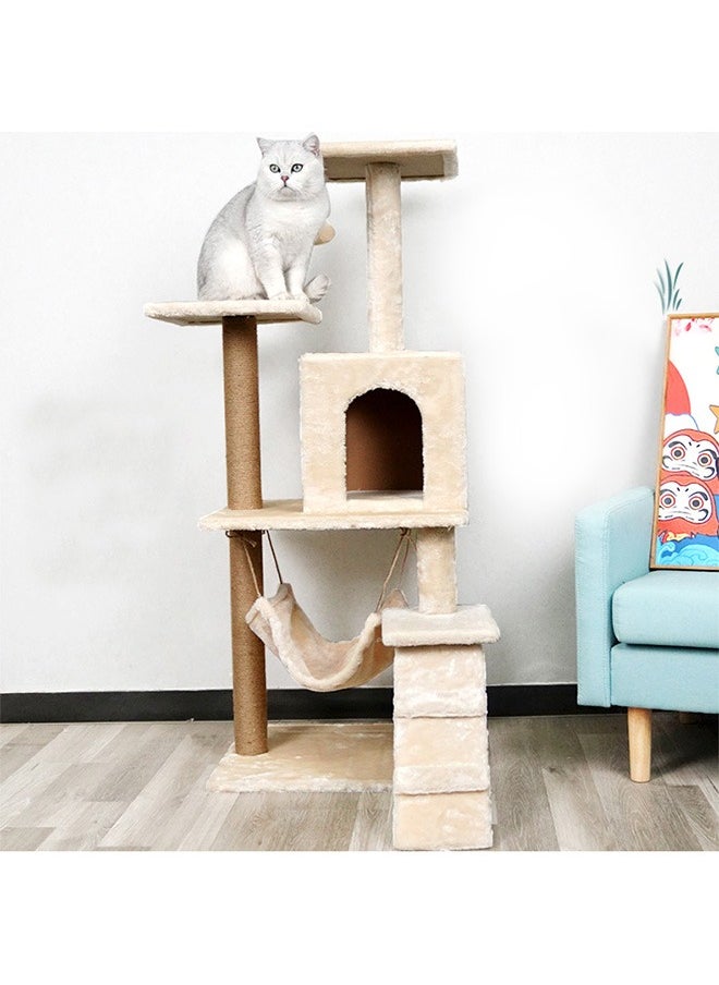 Large Cat Tree 125CM, Multi-Level Activity Cat Tower Furniture for Cat