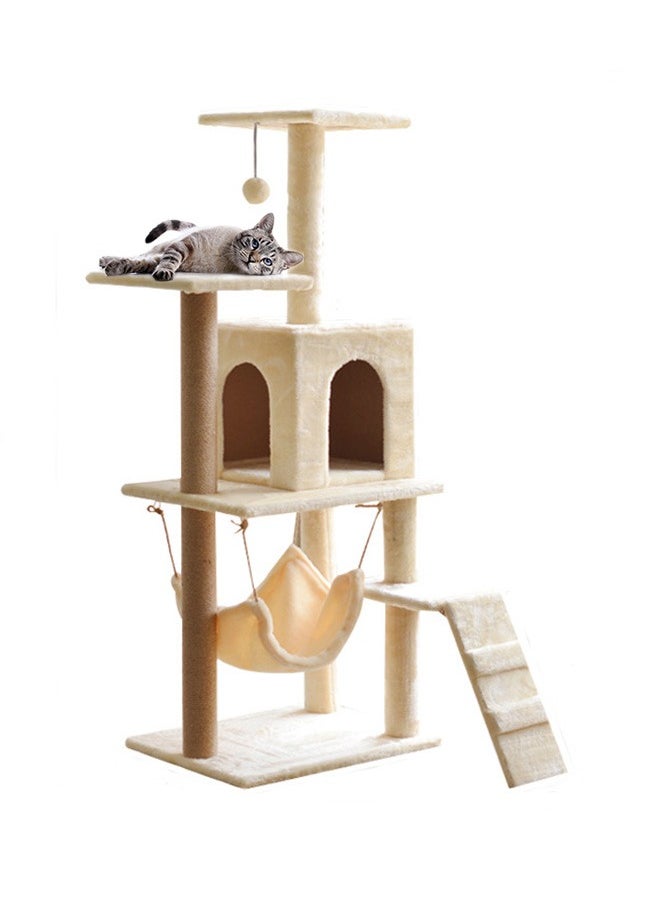 Large Cat Tree 125CM, Multi-Level Activity Cat Tower Furniture for Cat