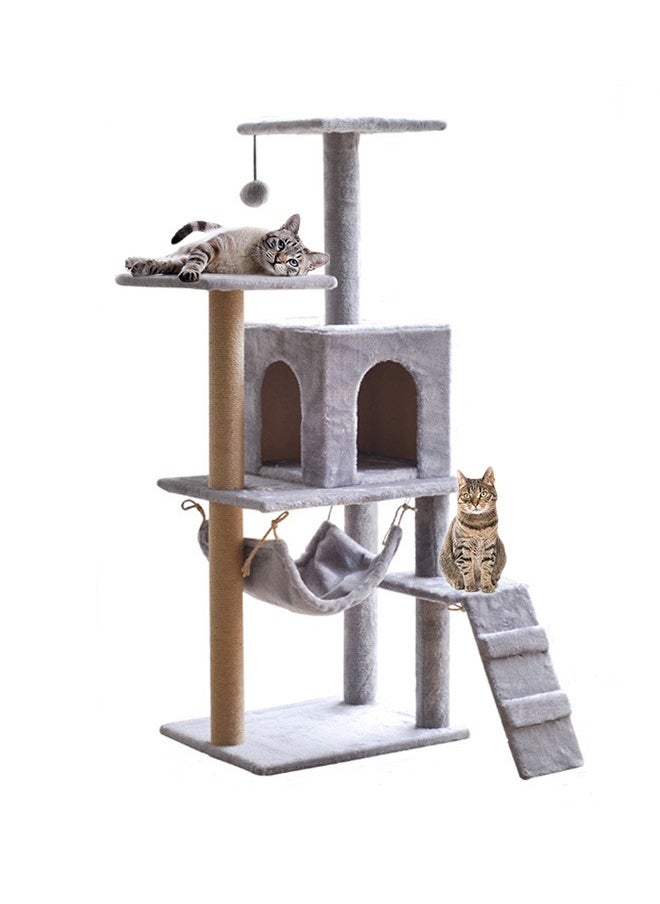 Large Cat Tree 125CM, Multi-Level Activity Cat Tower Furniture for Cat