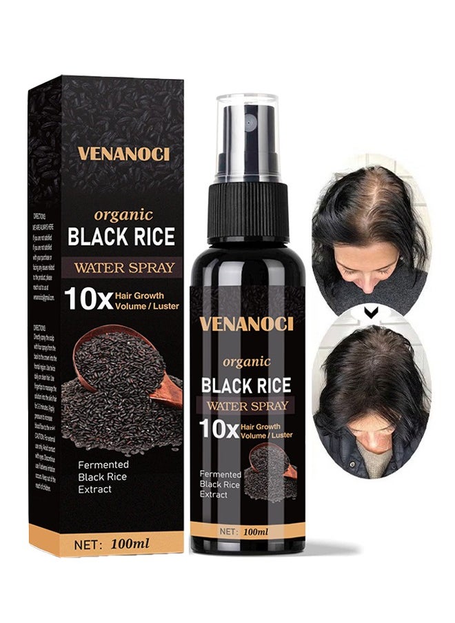 Organic Black Rice Hair Growth Serum, Hair Nourishing Growth Liquid, Rice Water Spray, Hair Loss Treatment, Thicken Hair Growth Solution 100ML