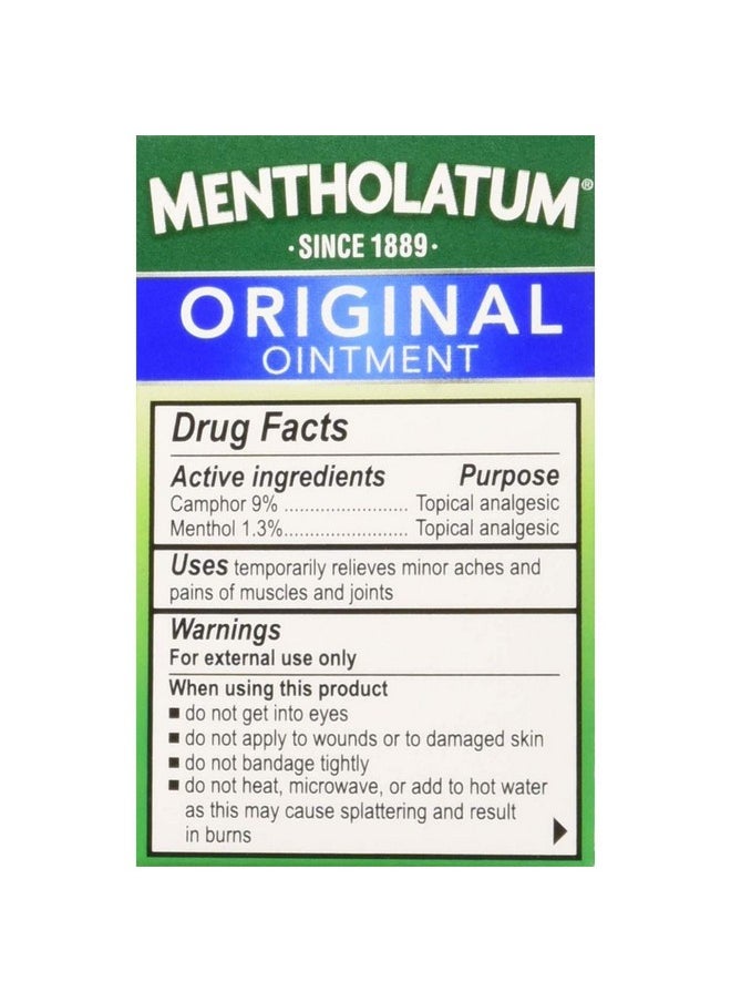 Mentholatum Original Ointment Soothing Relief, Aromatic Vapors - 1 oz (Pack of 4)