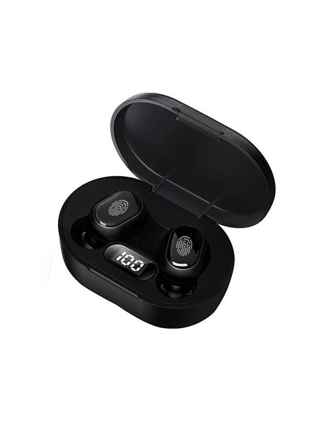 True Wireless Stereo-100 Wireless In-Ear Earbuds with Stereo Sound BT 5.1 Earphones with LED-Digital Display Touch-Control Black