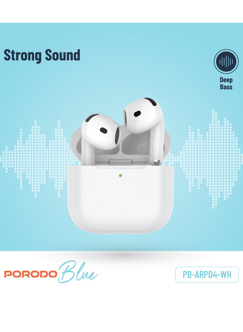 Earbuds 4 with ENC / Touch Control /Independent Earbuds/ Deep Bass / Music / Crystal-Clear Calls / Volume Touch Control - White