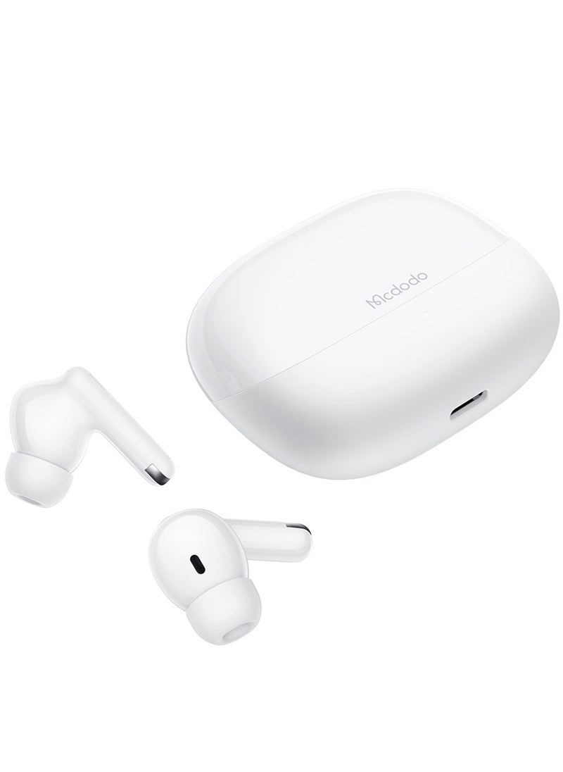 Mcdodo Wireless Earbud Bluetooth 5.3 40 Hour Battery Life 21 Hours of Music Playback  Compact and Comfortable IPX4 Splash Resistance White