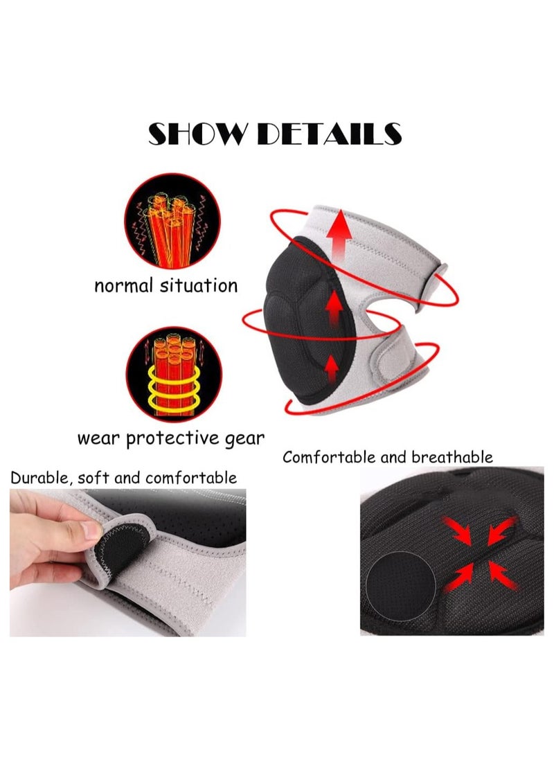 Adjustable Knee Protectors Pads for Men & Women - Cushioned Collision Avoidance for Volleyball, Dance & Sports (Black)