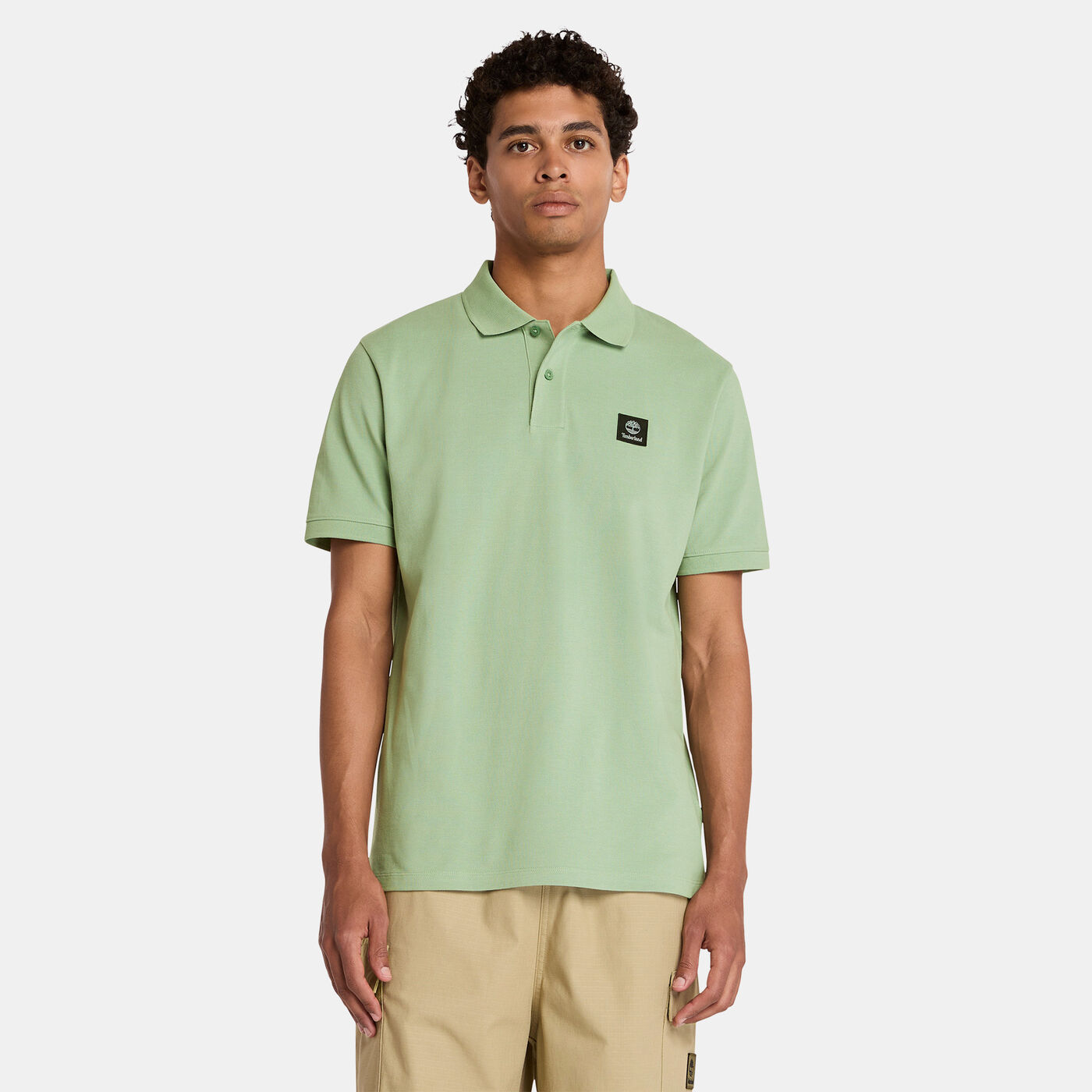 Men's Woven Badge Polo Shirt