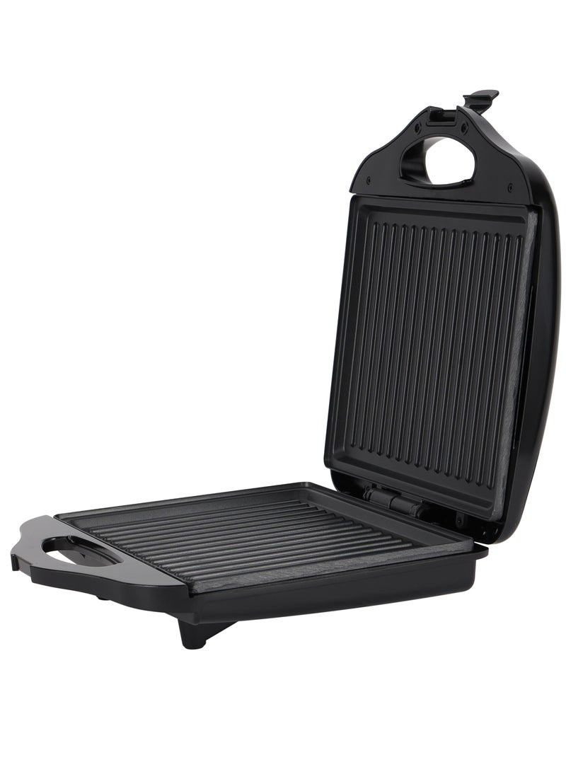 4-Slice Grill Maker, Non-Stick Plates for Easy Release and Quick Cleanup, Adjustable Temperature with Power Indicator, Perfect for Grilled Sandwiches 1400 W OMGM7012 Black