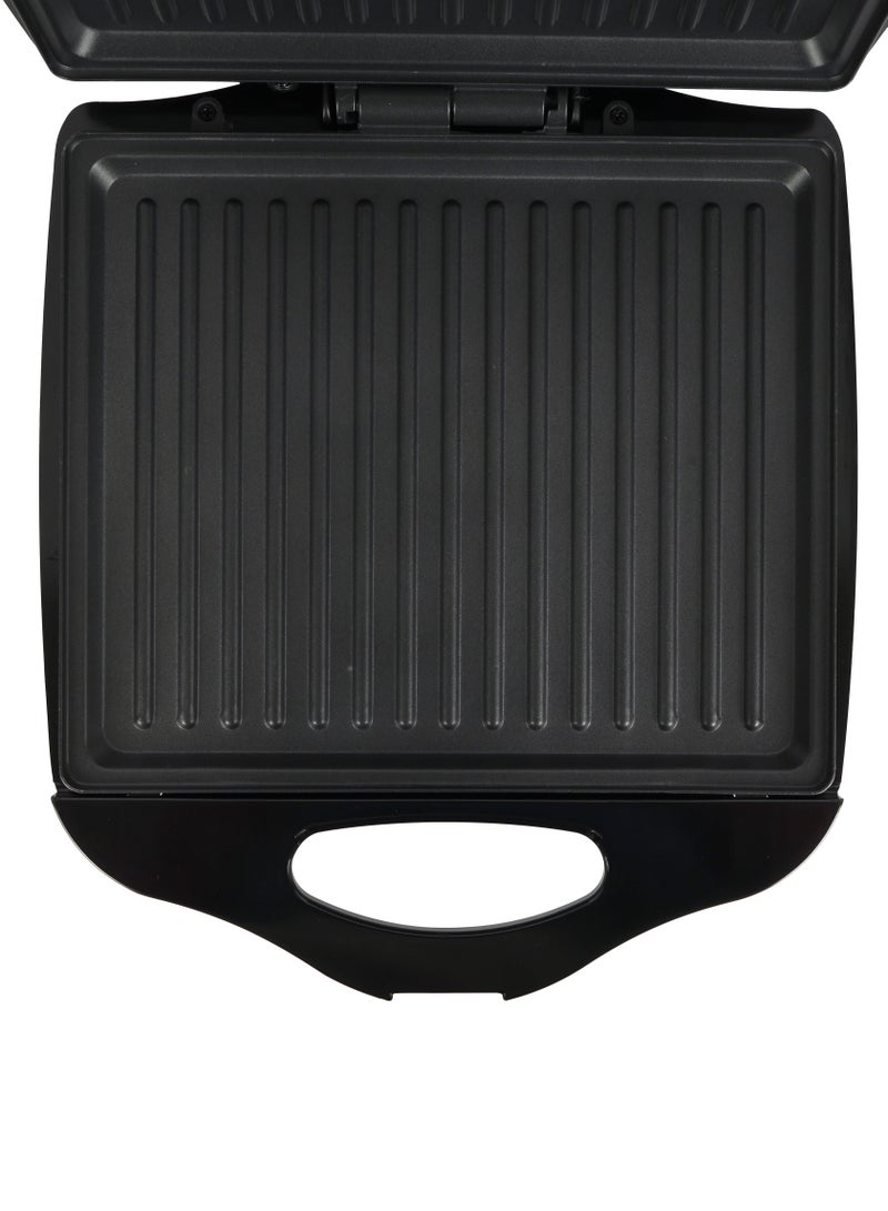 4-Slice Grill Maker, Non-Stick Plates for Easy Release and Quick Cleanup, Adjustable Temperature with Power Indicator, Perfect for Grilled Sandwiches 1400 W OMGM7012 Black