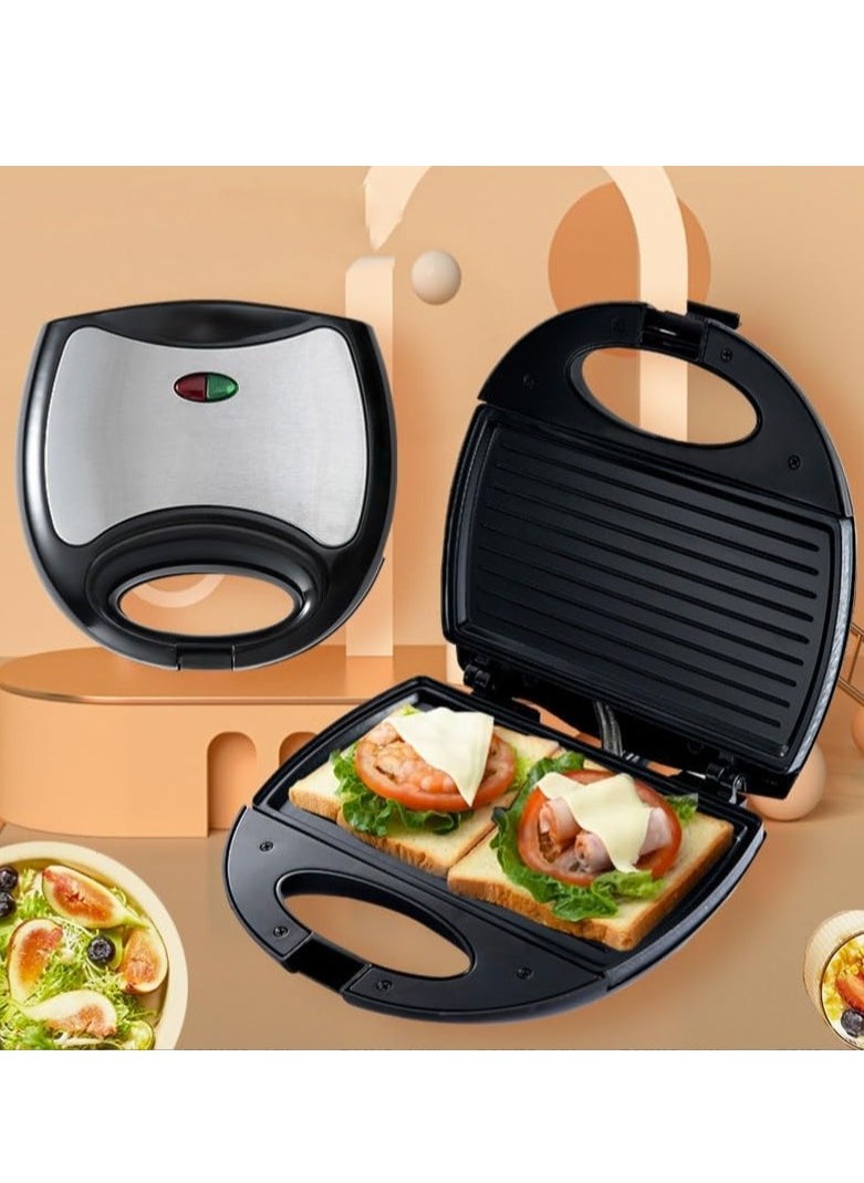 Sandwich Maker 3 In 1, Waffle, Panini Toaster, Tabletop Toaster, Waffle, Meat, Black, 750W