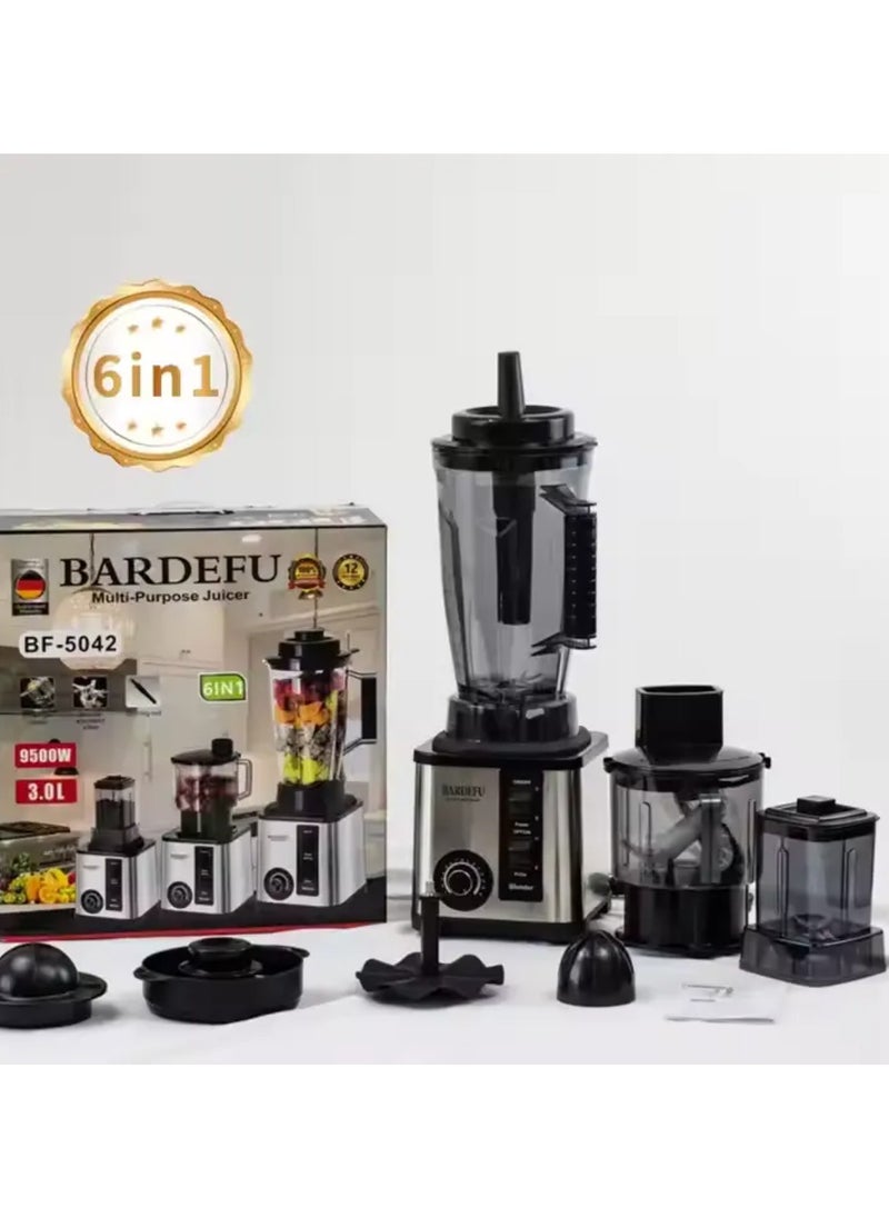 6 in 1 kitchen appliances commercial mixer smoothie juicer food processor BARDEFU heavy duty blender.