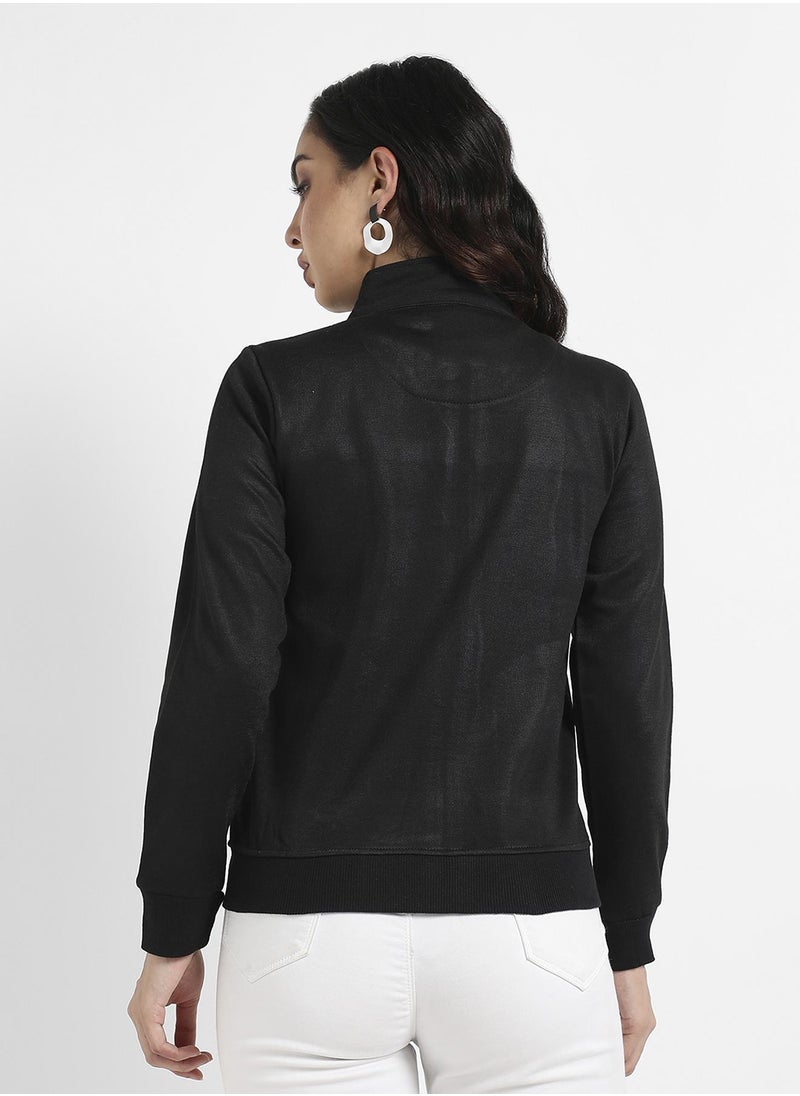 Zip-Front Jacket With Quilted Details
