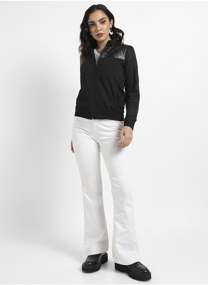 Zip-Front Jacket With Quilted Details