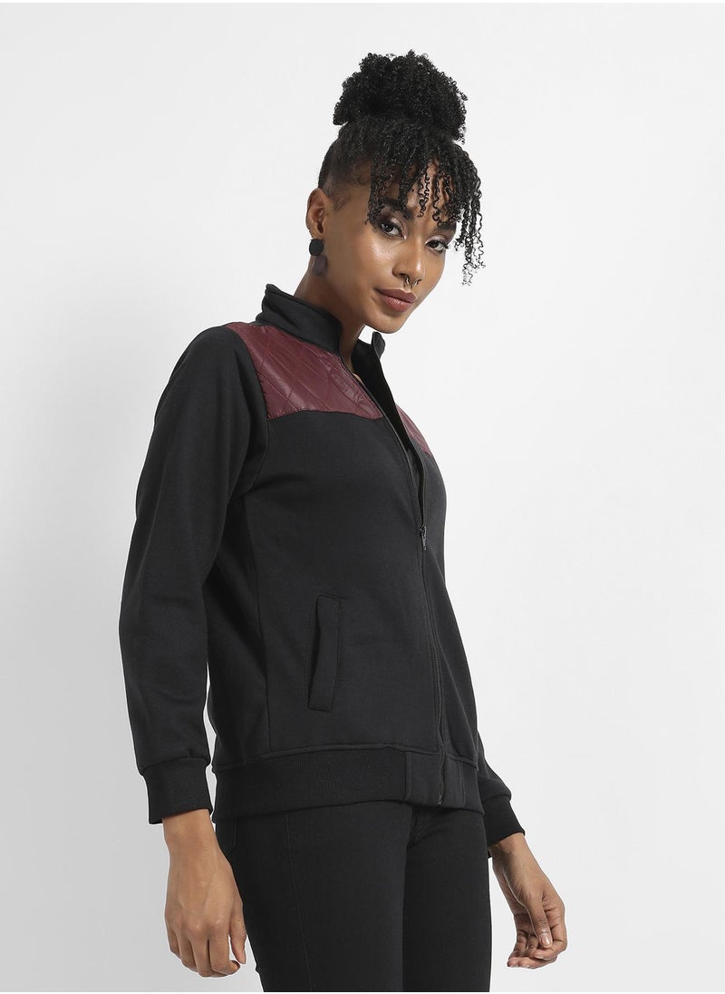 Zip-Front Jacket With Quilted Details