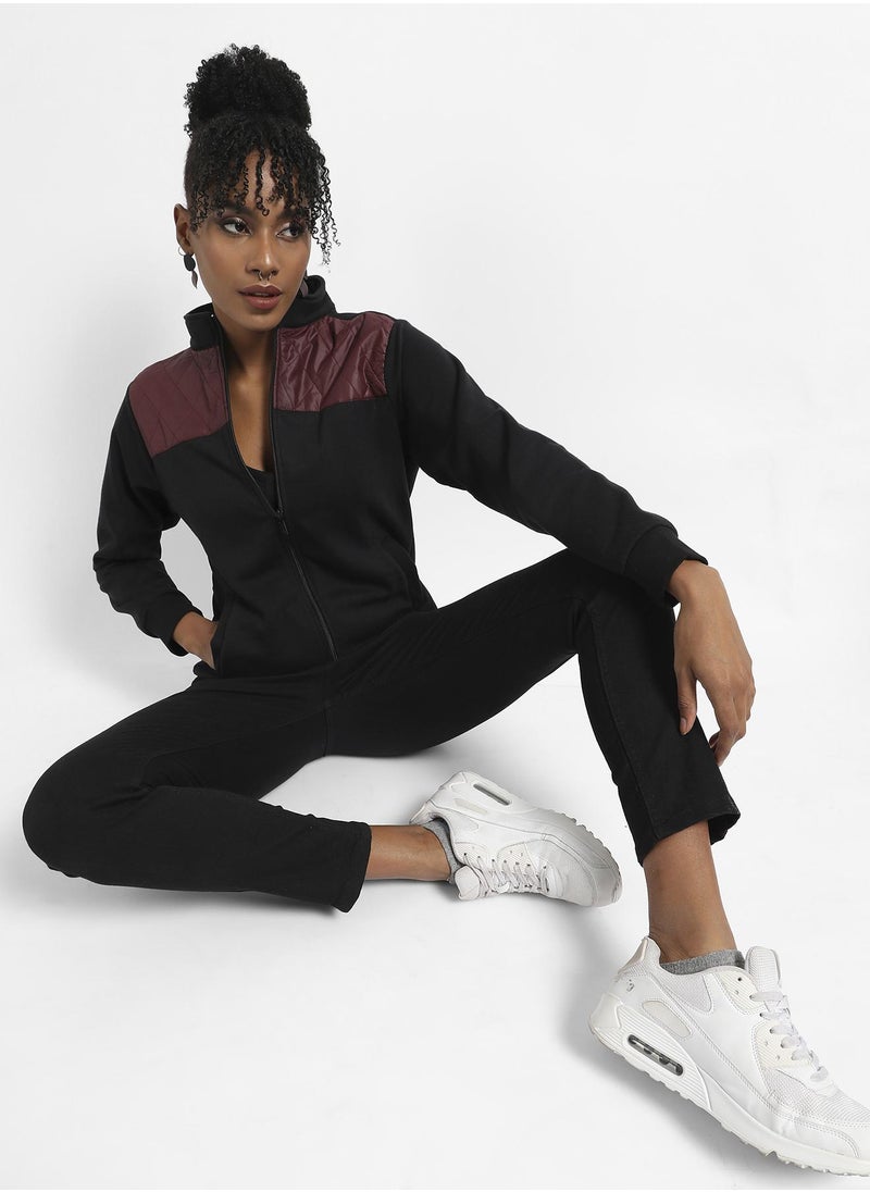 Zip-Front Jacket With Quilted Details