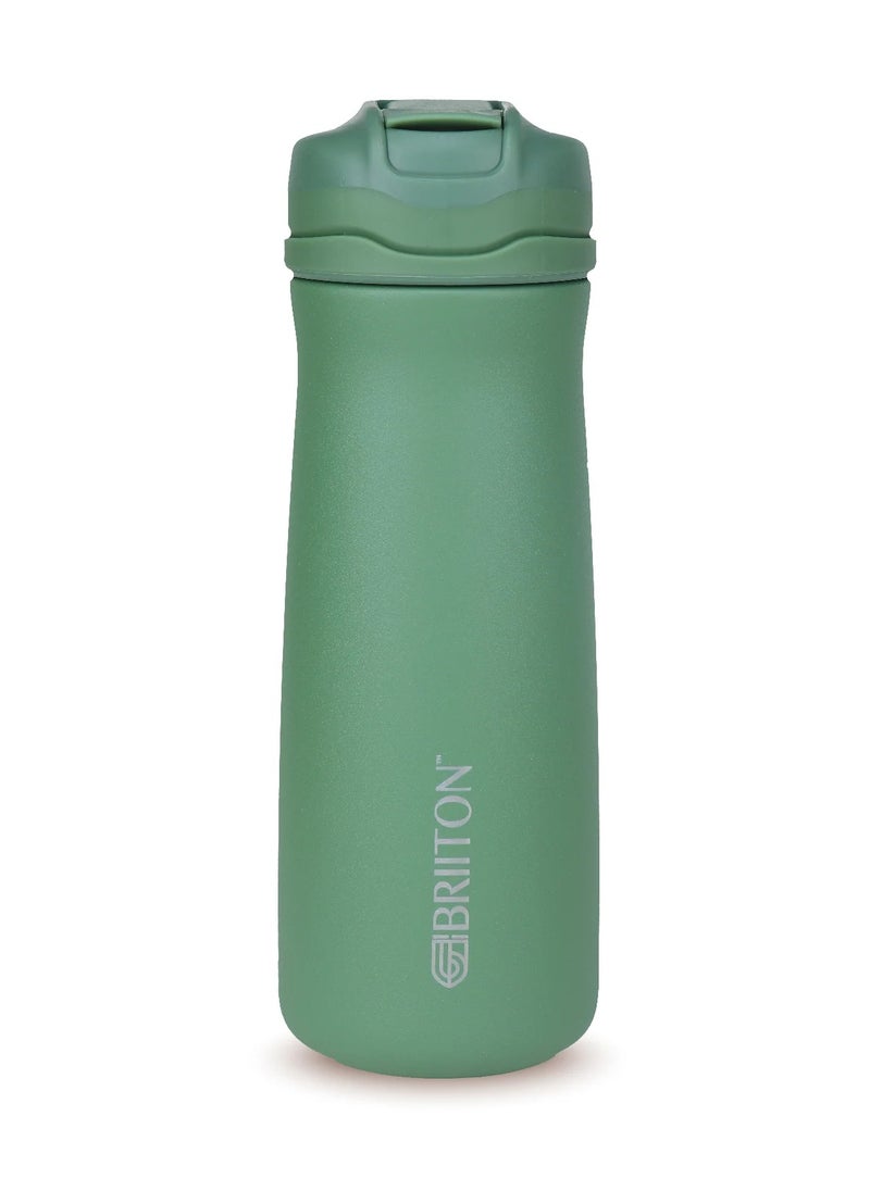 Hybec 600ml Hot & Cold Water Bottle - Green | BPA-Free Stainless Steel | 24-Hour Insulation | Leak-Proof Design | Easy to Clean|Easy to Carry | Rust & Leak Proof | Tea | Coffee | Office| Gym