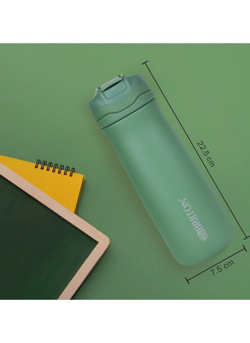 Hybec 600ml Hot & Cold Water Bottle - Green | BPA-Free Stainless Steel | 24-Hour Insulation | Leak-Proof Design | Easy to Clean|Easy to Carry | Rust & Leak Proof | Tea | Coffee | Office| Gym