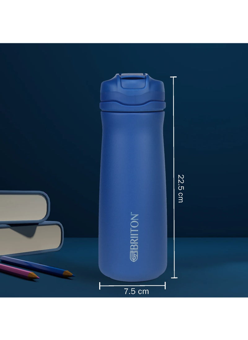 Hybec 600ml Hot & Cold Water Bottle - Blue | BPA-Free Stainless Steel | 24-Hour Insulation | Leak-Proof Design | Easy to Clean|Easy to Carry | Rust & Leak Proof | Tea | Coffee | Office| Gym