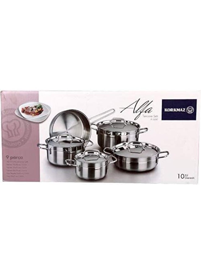 Astra Extra 9 pcs. Cookware Set Silver