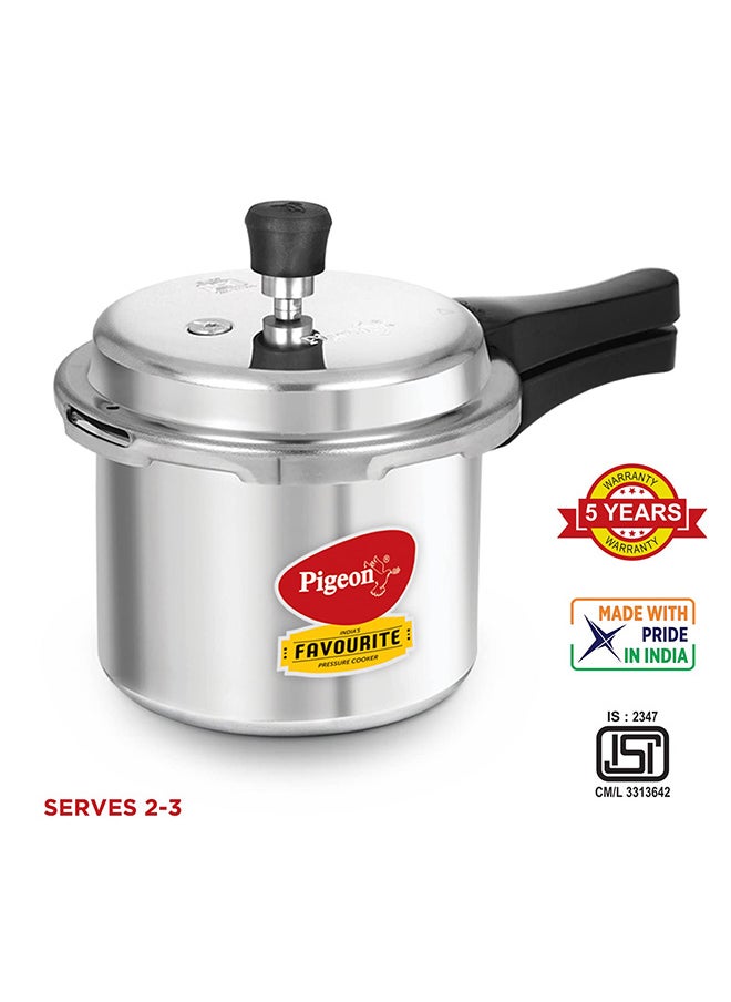 3Liters Pigeon by Stovekraft Favourite Outer Lid Non Induction Aluminium Pressure Cooker, 3 Litres, Silver Silver