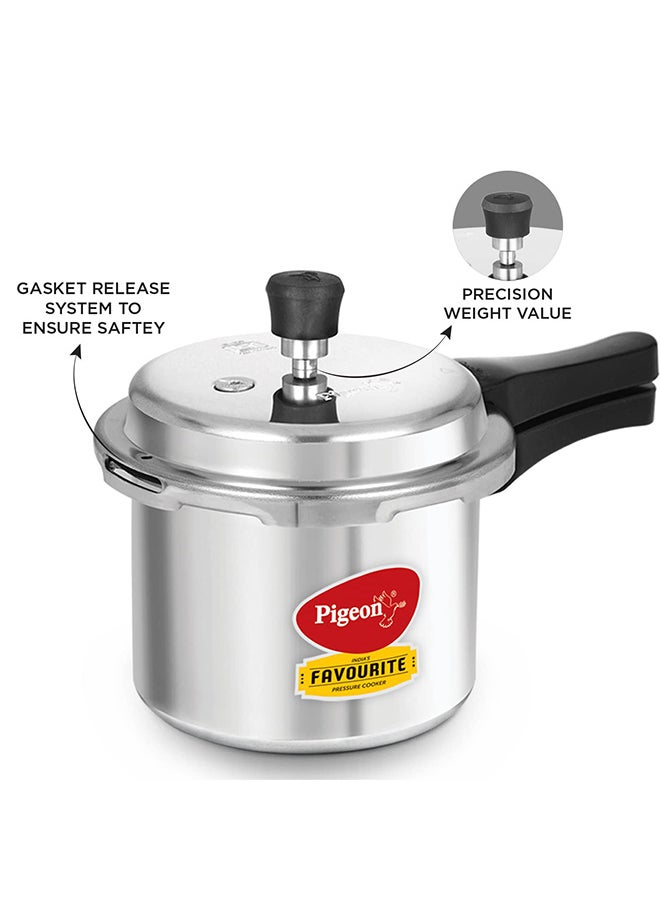 3Liters Pigeon by Stovekraft Favourite Outer Lid Non Induction Aluminium Pressure Cooker, 3 Litres, Silver Silver