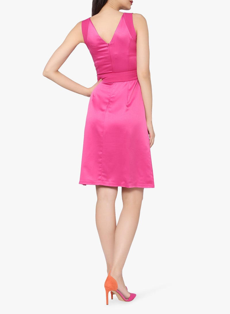 Fuchsia Belted Dress Pink