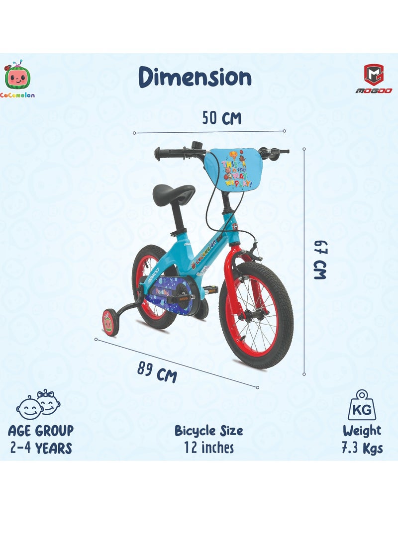 Mogoo - Cocomelon Play Kids Magnesium Bike - 12 Inch - Blue