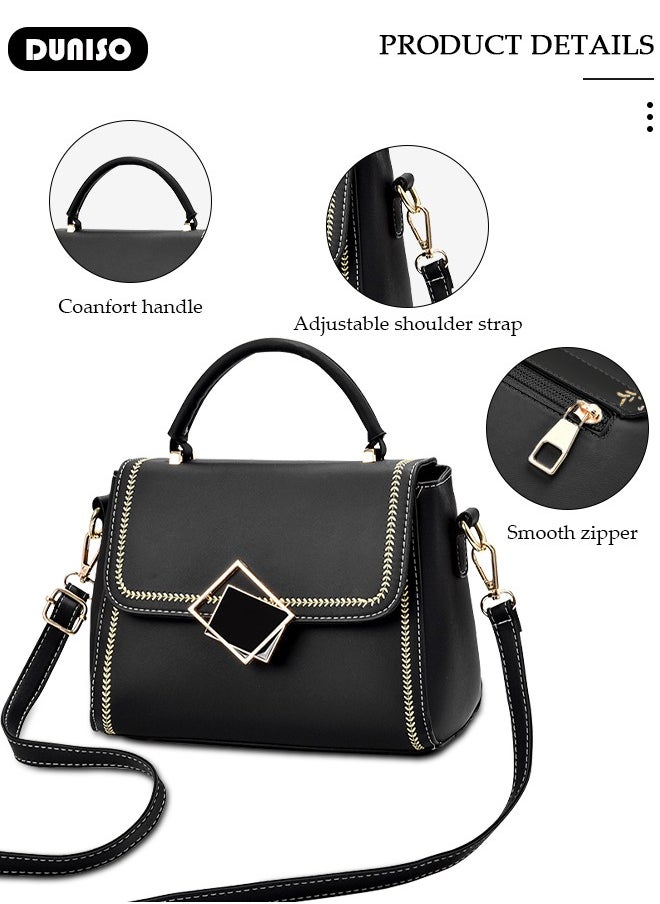 Women's Fashion Handbag Faux Leather Crossbody Bag For Women Large Capacity Bow Trim Tote Bags Top Handle Satchel Fashionable Travel Shoulder Bag For Ladies