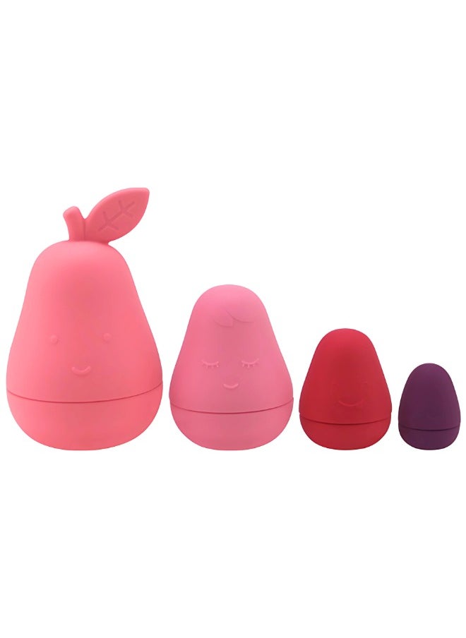 Twisoo Silicone Avocado Stacking Toy for Babies & Kids - BPA-Free, 100% Safe, 4-Piece Educational Playset Pink