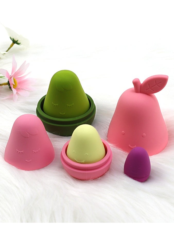 Twisoo Silicone Avocado Stacking Toy for Babies & Kids - BPA-Free, 100% Safe, 4-Piece Educational Playset Pink