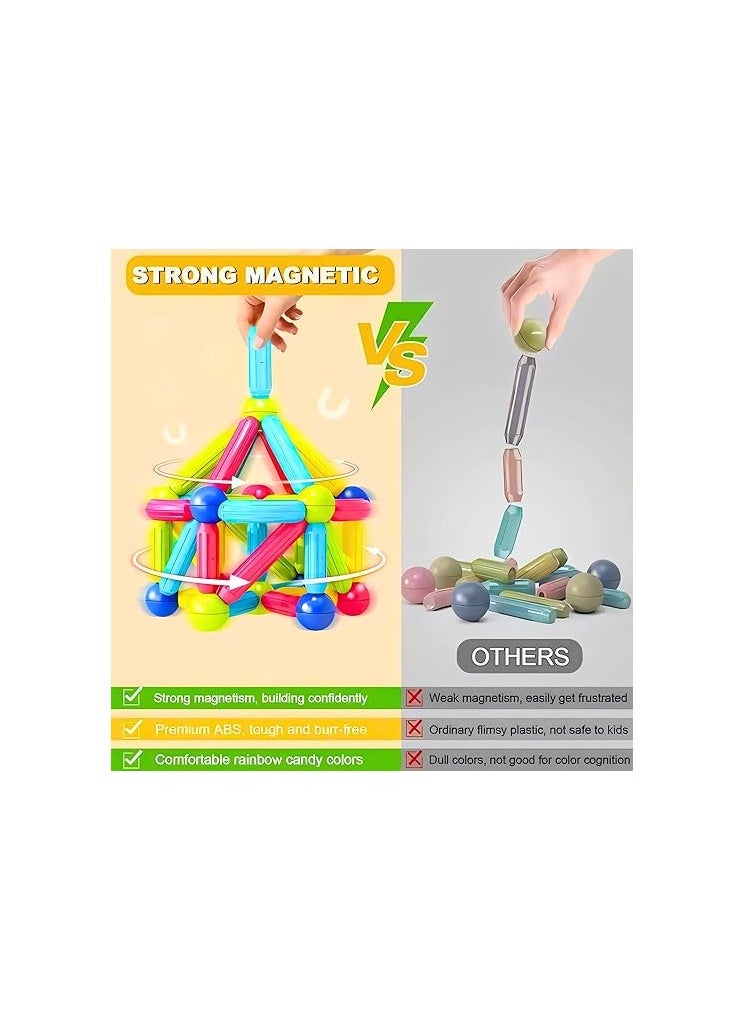 Magnetic Sticks Building Blocks for Kids Toys for Girls | Magnetic Toys for Boys Age 3+ Year 4 5 6 7 8 10 12 14 Old Educational Stem Learning Magnet Stick with Balls Game Set (42 PCS)