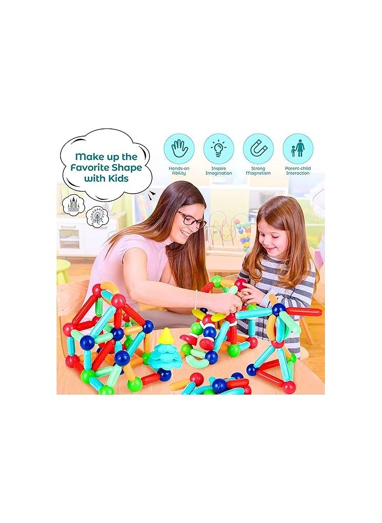 Magnetic Sticks Building Blocks for Kids Toys for Girls | Magnetic Toys for Boys Age 3+ Year 4 5 6 7 8 10 12 14 Old Educational Stem Learning Magnet Stick with Balls Game Set (42 PCS)