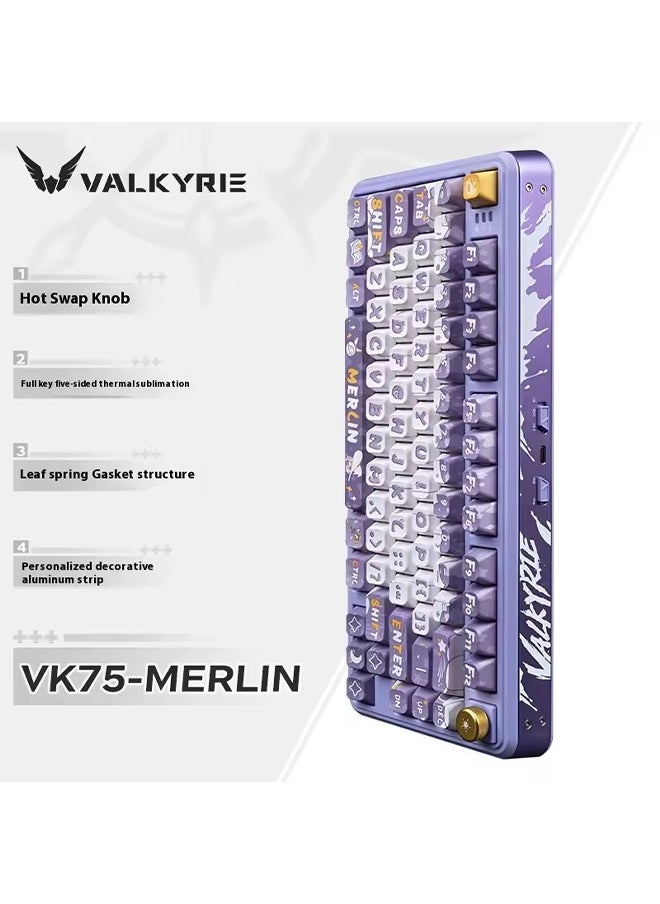 VALKYRIE VK75 Mechanical Keyboard Wireless Bluetooth Tri-Mode 2.4G USB RGB Backlit Hot Swap Laptop GamerPC Gaming Keyboard Gift