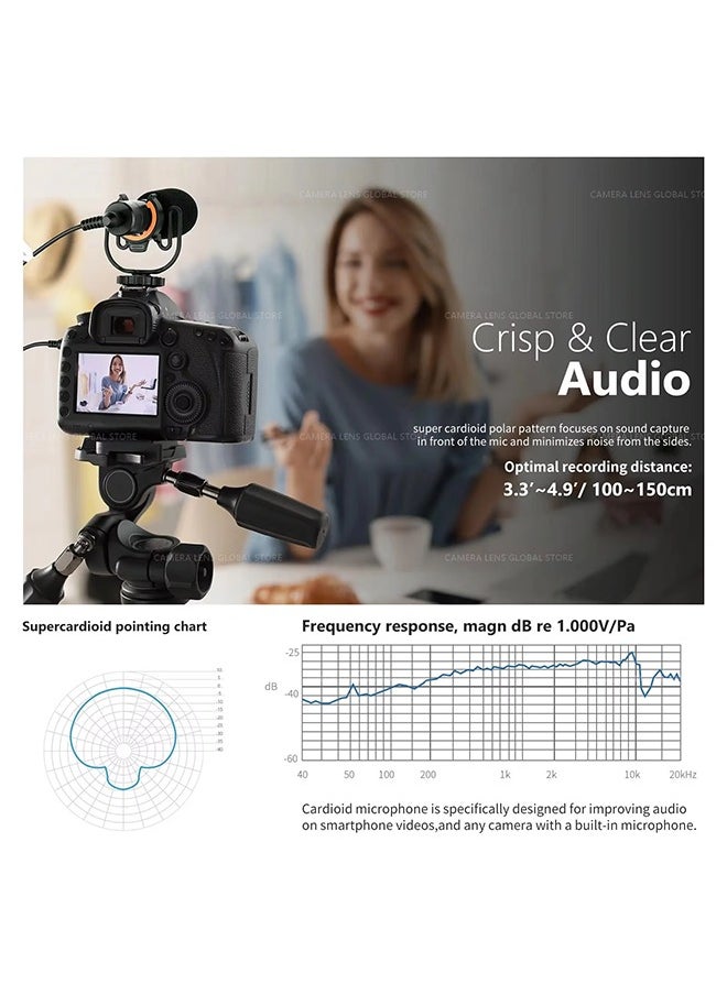 NEEWER CM14PRO Mini On Camera Microphone Kit Unidirectional Sound Capture Wide Compatibility