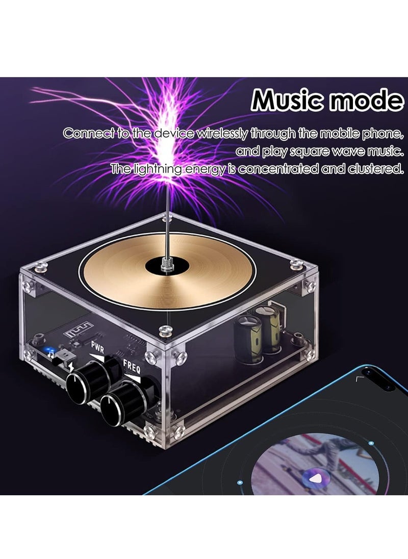 Musical Tesla Coil Kit, Solid State Music Tesla Coil, Touchable Artificial Lightning Spark Gap Arc Generator Multifunctional Desktop Toy Science Teaching Experiment Model for Birthday Gift